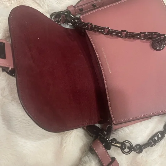 Pink Leather Shoulder Bag - Picture 3 of 5